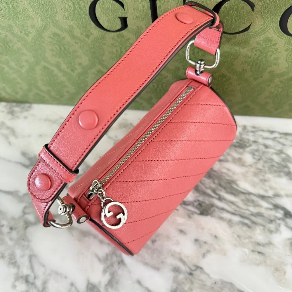 Gucci 760170 Blondie Sakai Green‎ Be PINK Leather Bag